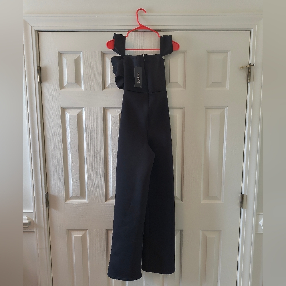 Boohoo Black Wide Leg Jumpsuit